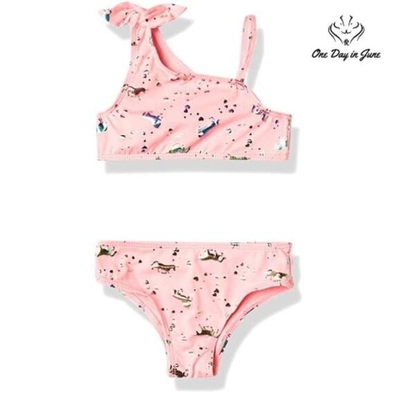 Pink Platinum Baby Unicorn Rainbow Print Swimsuit Size 24 Mths - Picture 1 of 3